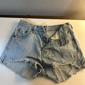 Distressed Levis Denim Shorts